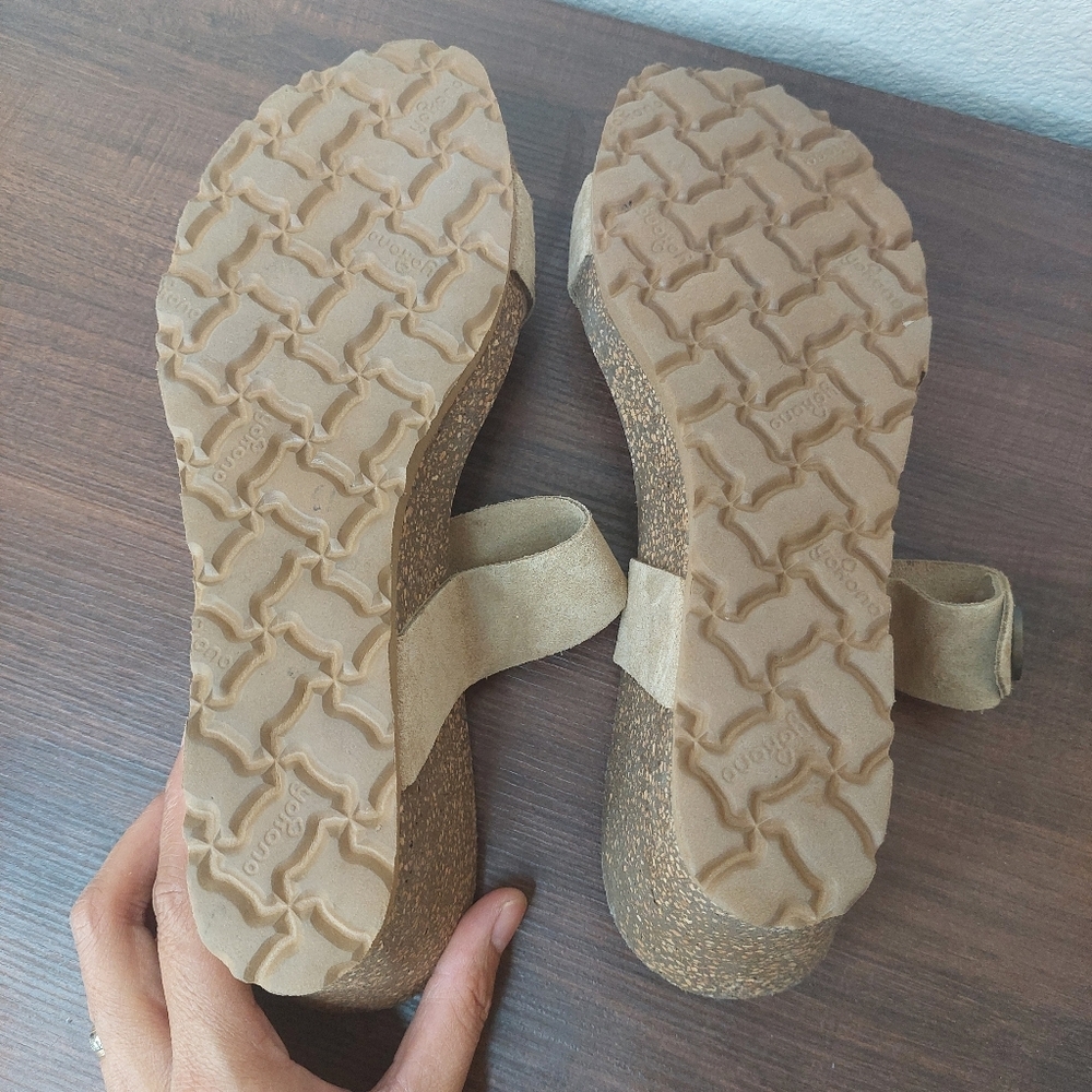 Yokono Leather Cork Wedge Sandals Size 7.5 - Picture 6 of 8